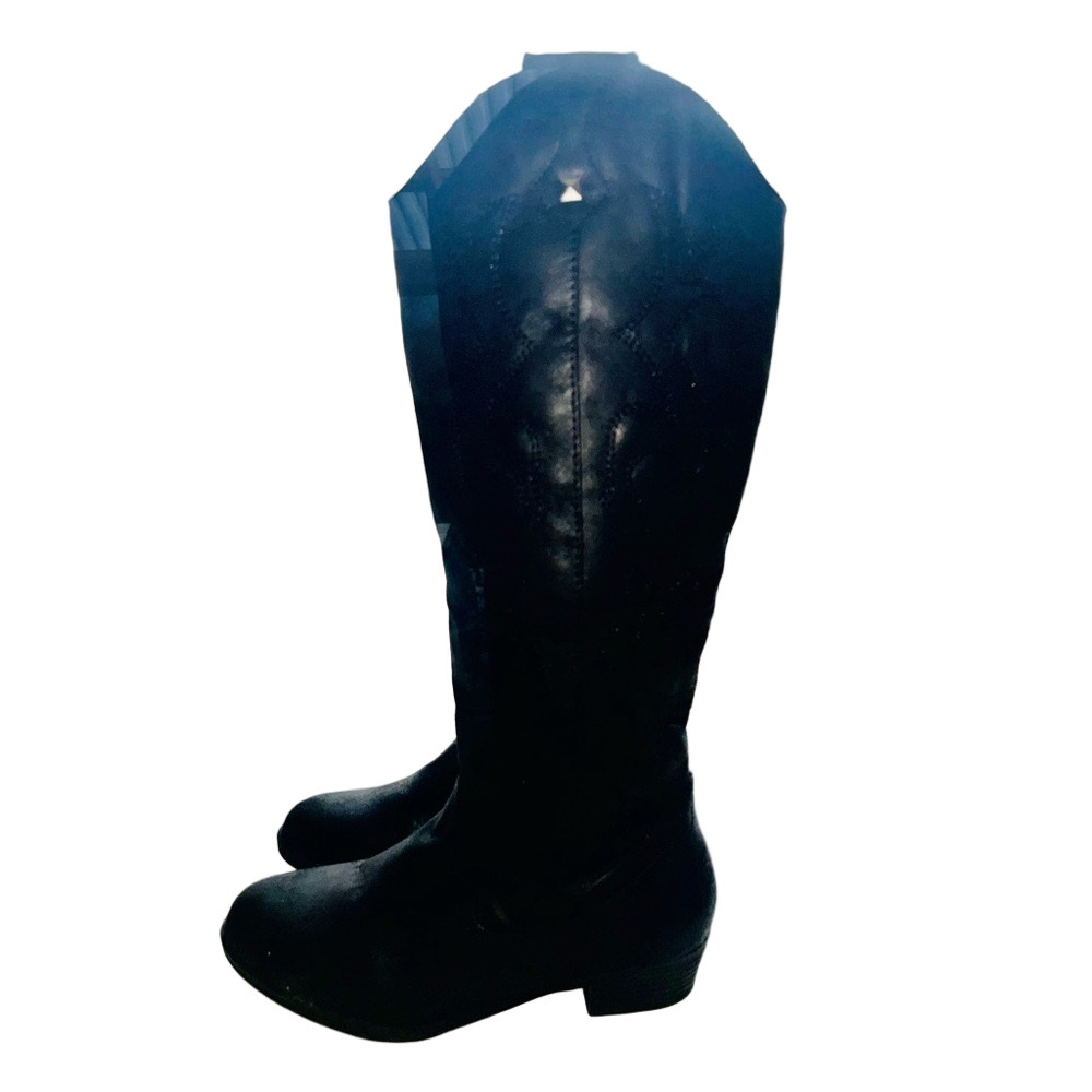 Women's Black Vegan Suede Boots - Picture 3 of 3